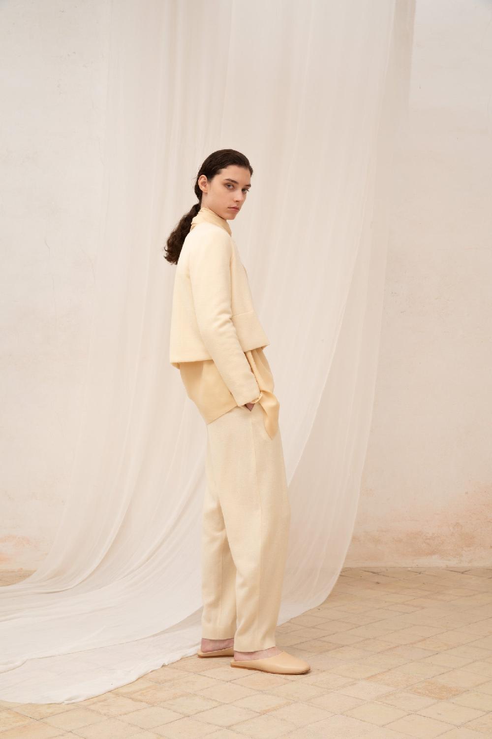 Cortana Jackie Chaqueta Corta En Lana De Yak Marfil