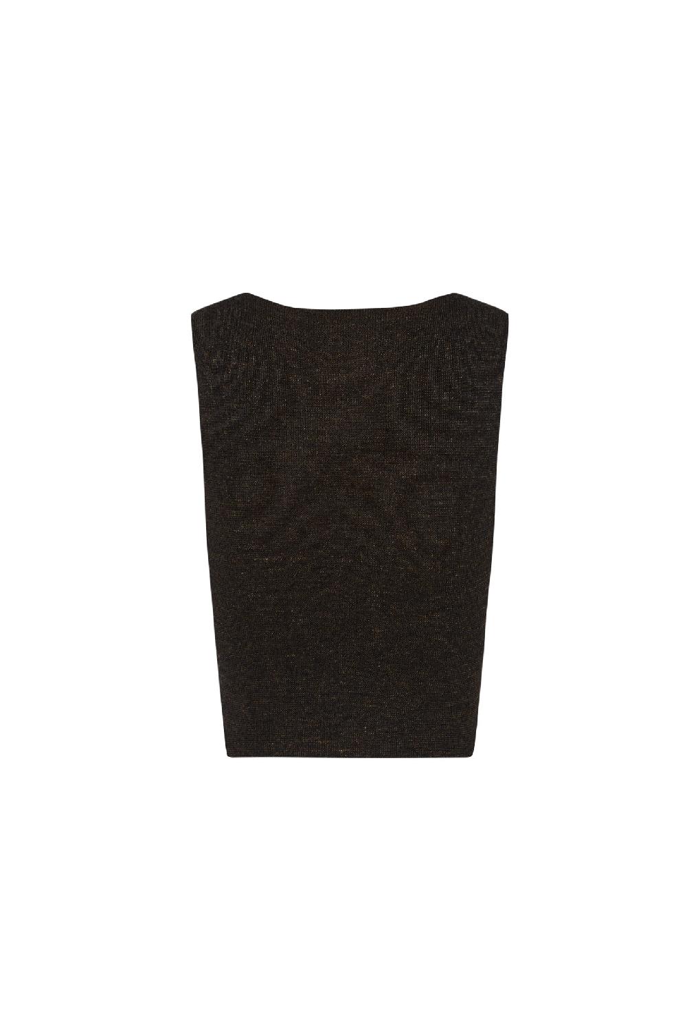 Cortana Kai Top De Punto De Cachemir Marrón Melange