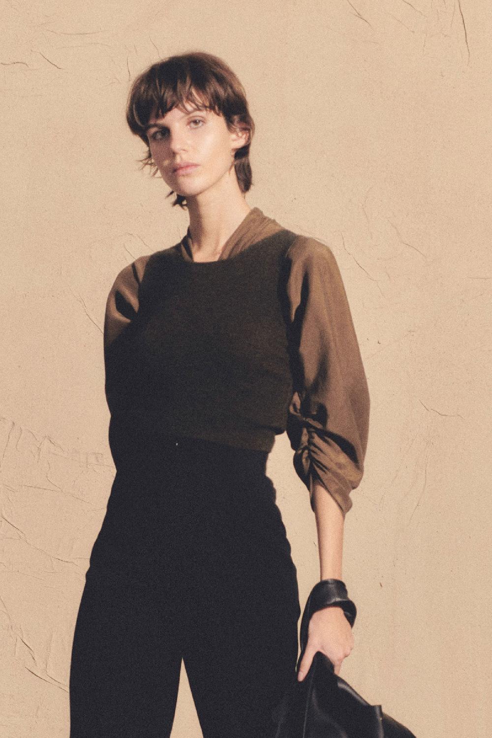 Cortana Kai Top De Punto De Cachemir Marrón Melange