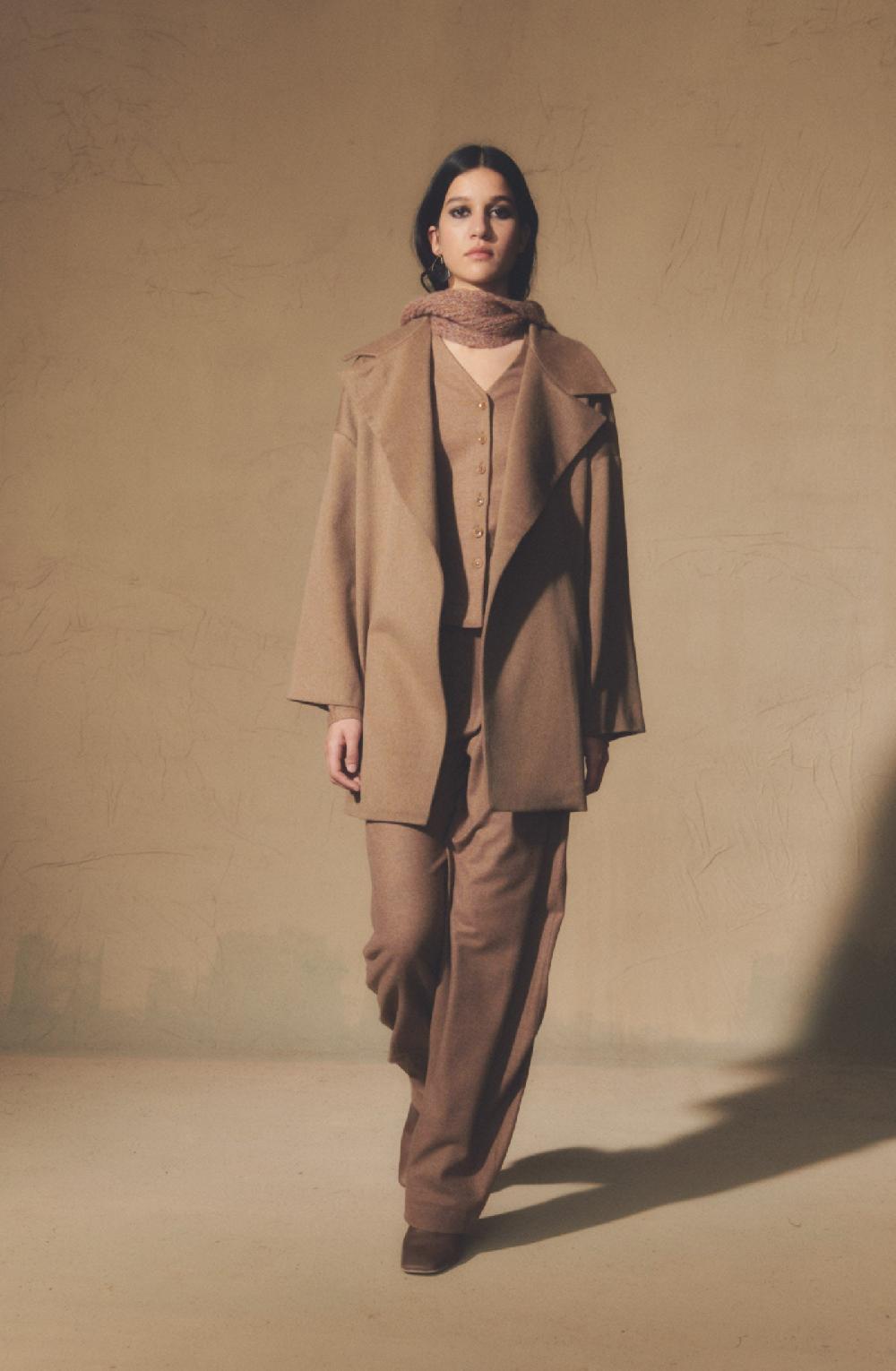 Cortana Lanna Pantalón En Lana Virgen Y Cachemir Cappuccino