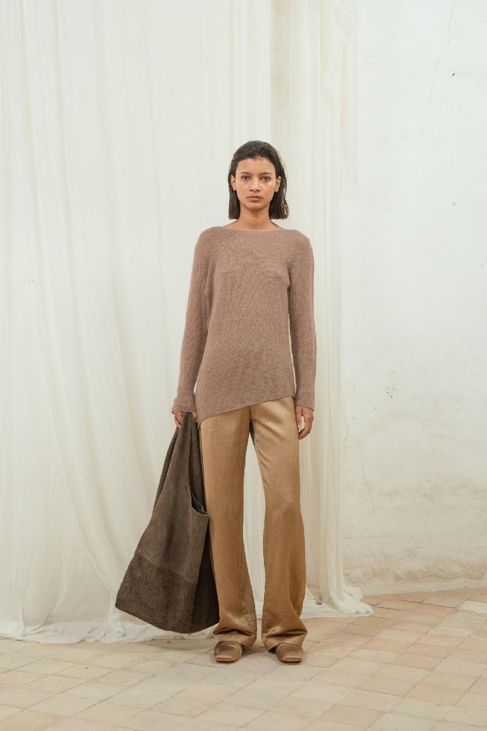 Cortana Lena Jersey De Alpaca Lana Merino Y Seda Cocoa