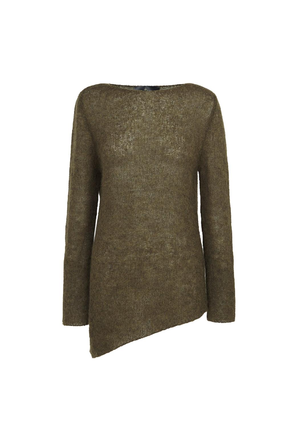 Cortana Lena jersey de alpaca lana merino y seda kaki