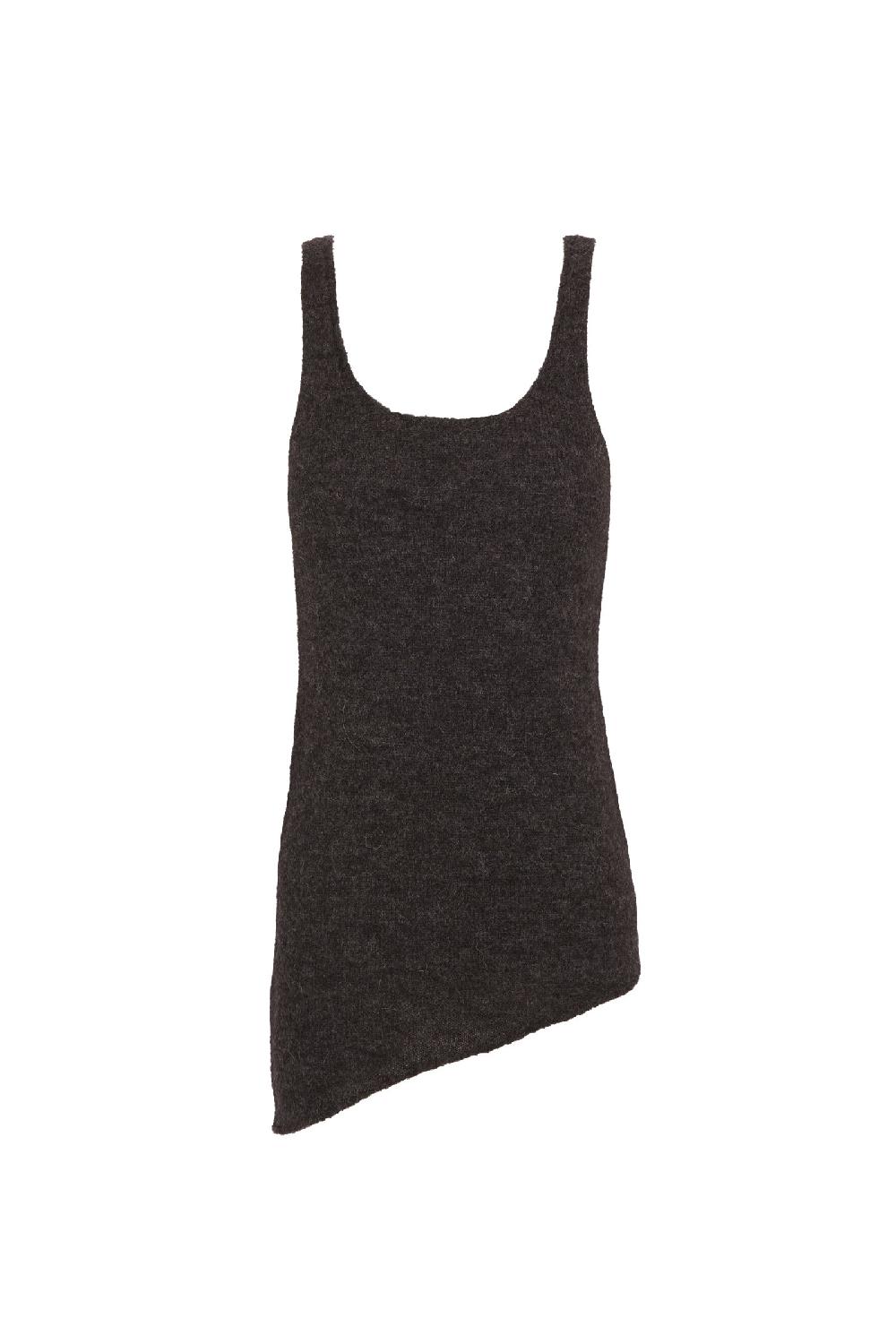 Cortana Lena top de alpaca lana merino y seda grafito