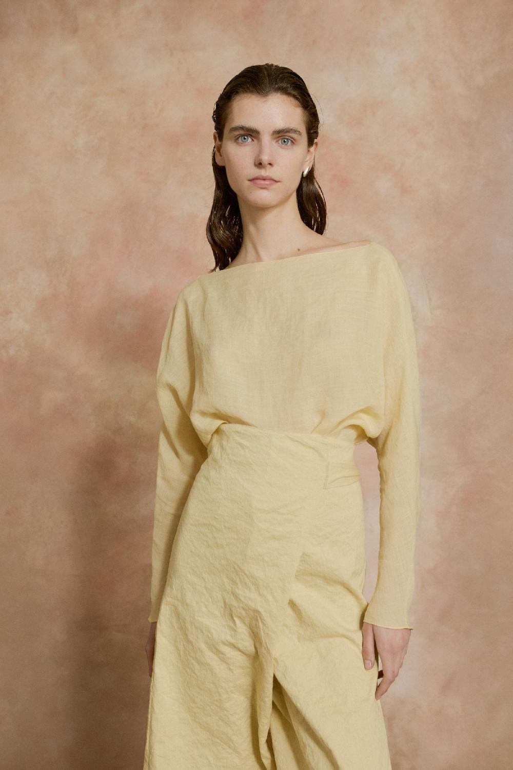 Cortana Limon Pantalon De Talle Alto Amarillo Claro