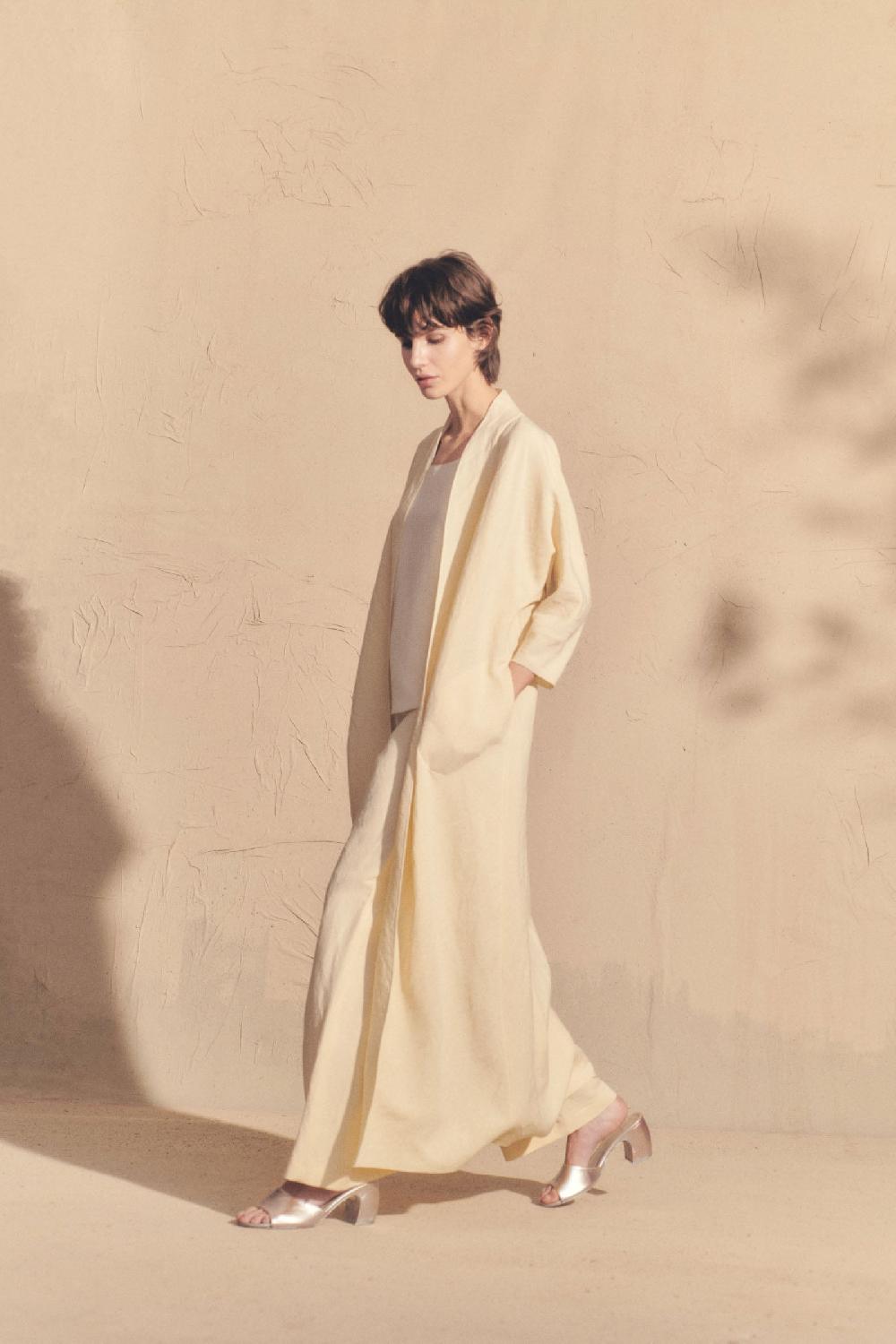 Cortana Margot Pantalón En Lino Y Lana Virgen Vainilla