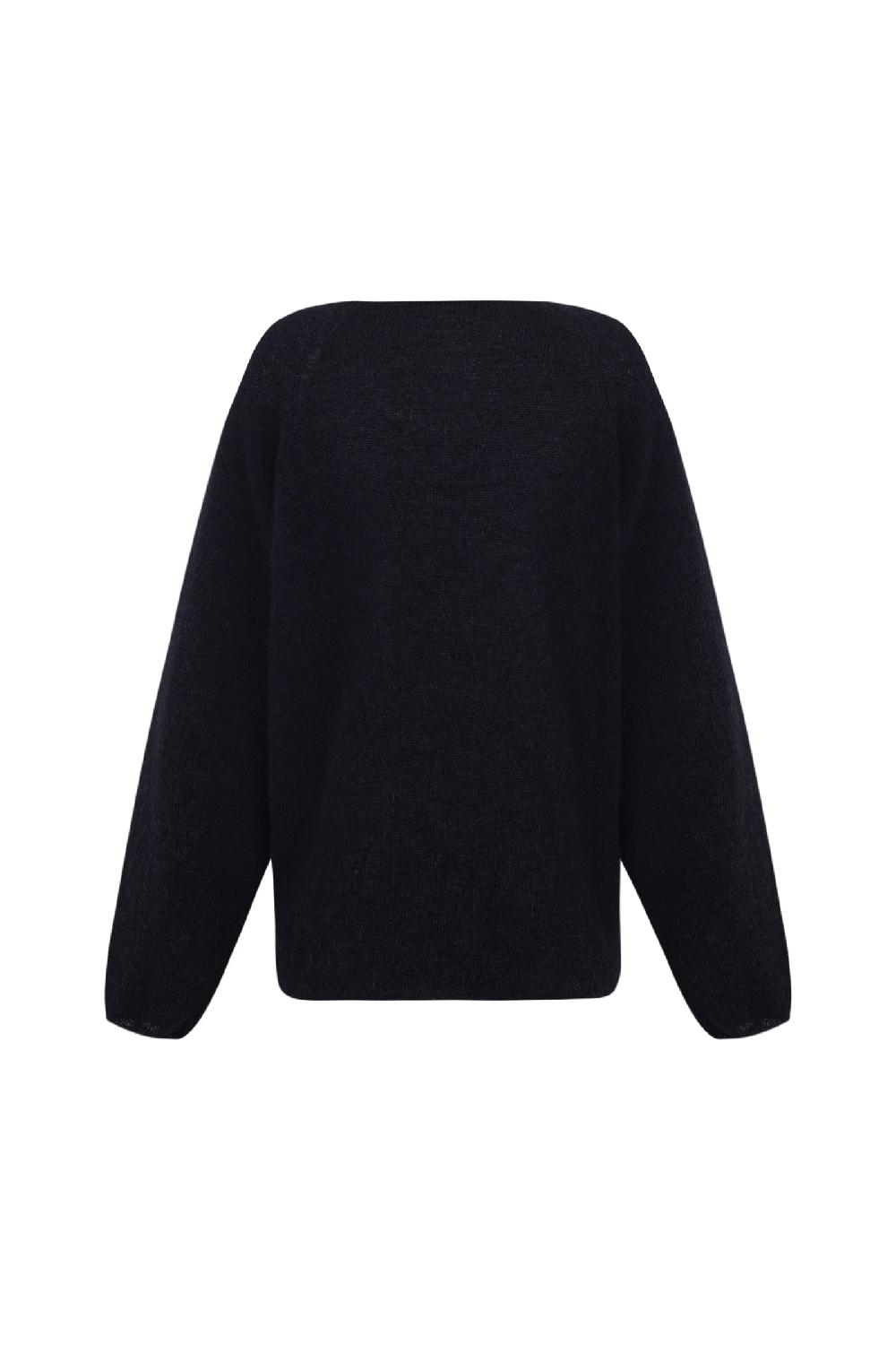 Cortana Marlon Jersey En Baby Alpaca Y Lana Merino Negro