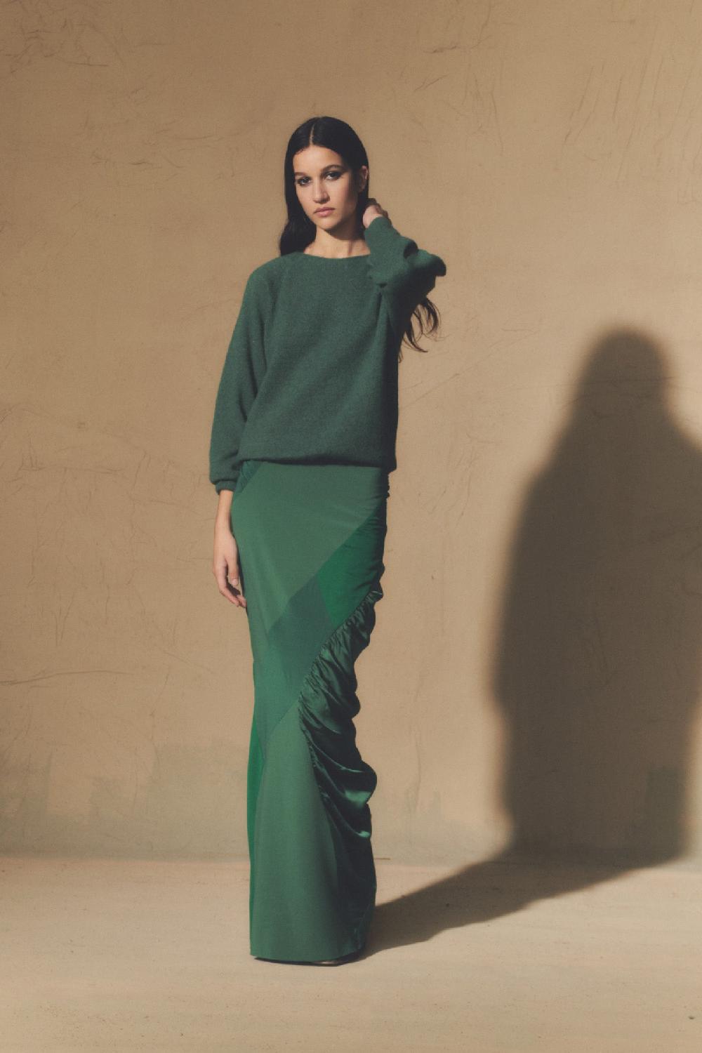 Cortana Marlon Jersey En Baby Alpaca Y Lana Merino Verde