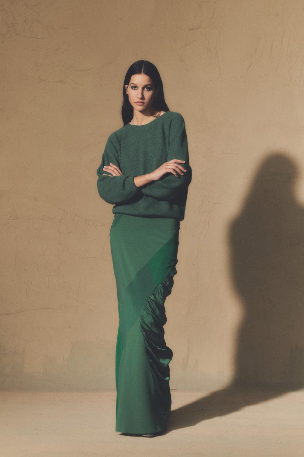 Cortana Marlon Jersey En Baby Alpaca Y Lana Merino Verde