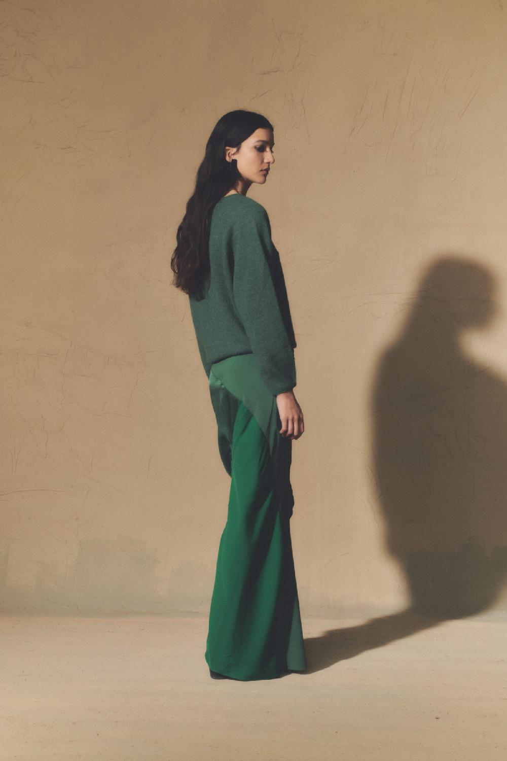 Cortana Marlon Jersey En Baby Alpaca Y Lana Merino Verde