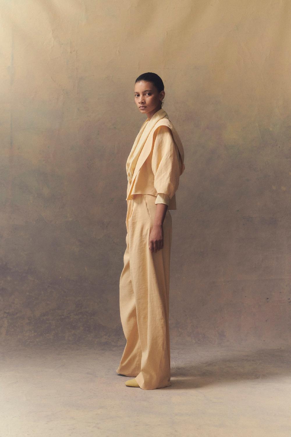 Cortana Mira Chaqueta En Cáñamo Y Viscosa Melocotón Claro