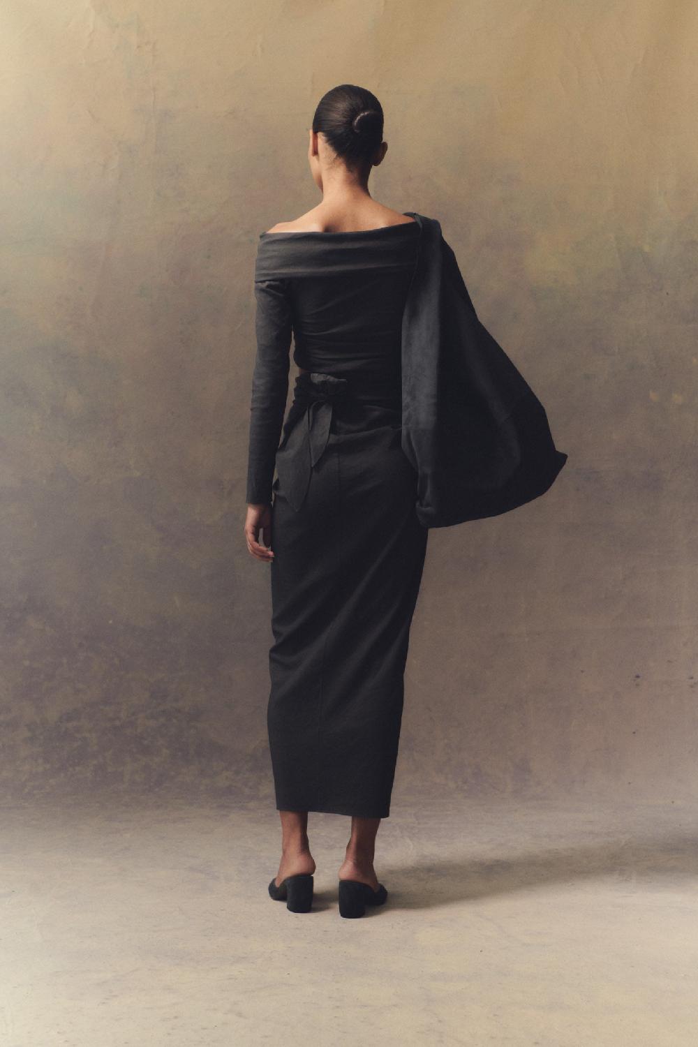 Cortana Mira Crop Top En Cáñamo Y Viscosa Melocotón Claro