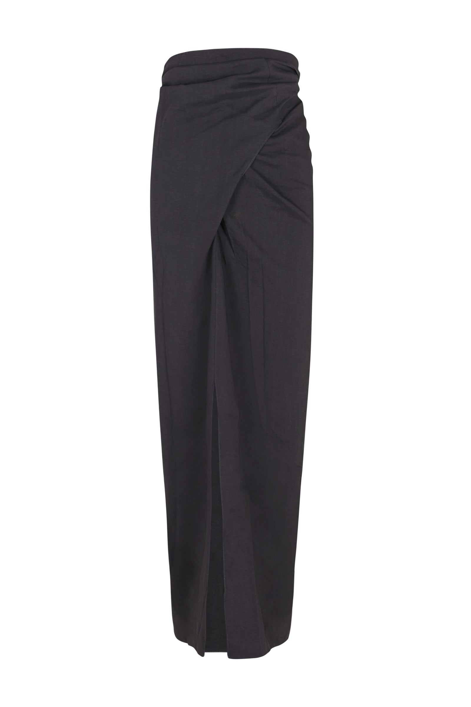 Cortana Mira falda cruzada en cáñamo y viscosa grafito