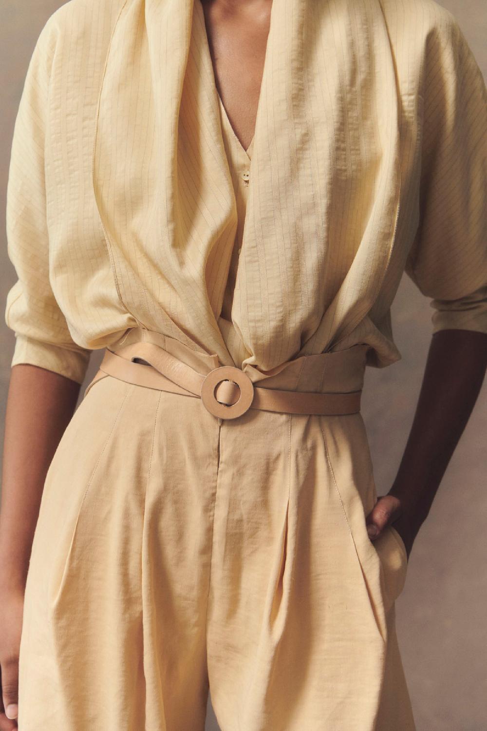 Cortana Mira Pantalón De Talle Alto Melocotón Claro