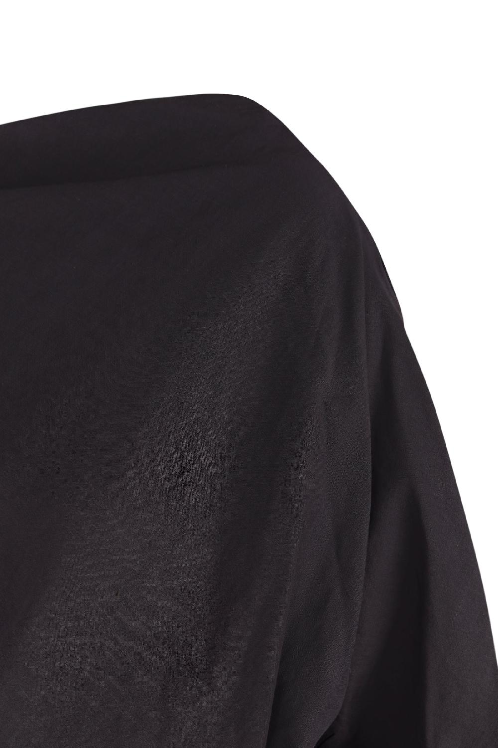 Cortana Mira Vestido Asimétrico En Cáñamo Stretch Grafito