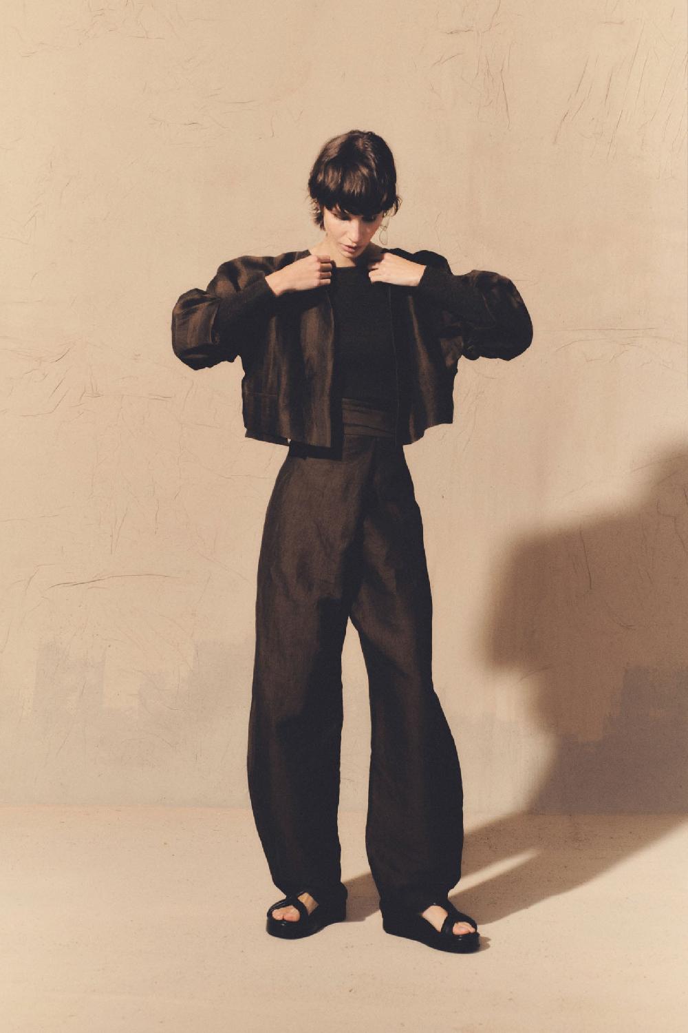 Cortana Nico Pantalón A Rayas Finas En Jacquard Marrón