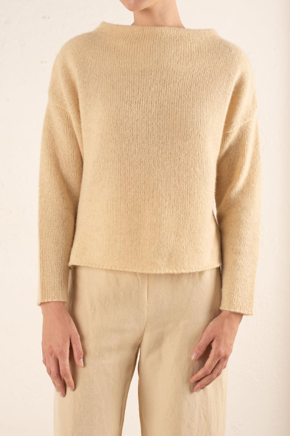 Cortana Nima Jersey Oversize De Alpaca Cachemir Y Seda Marfil