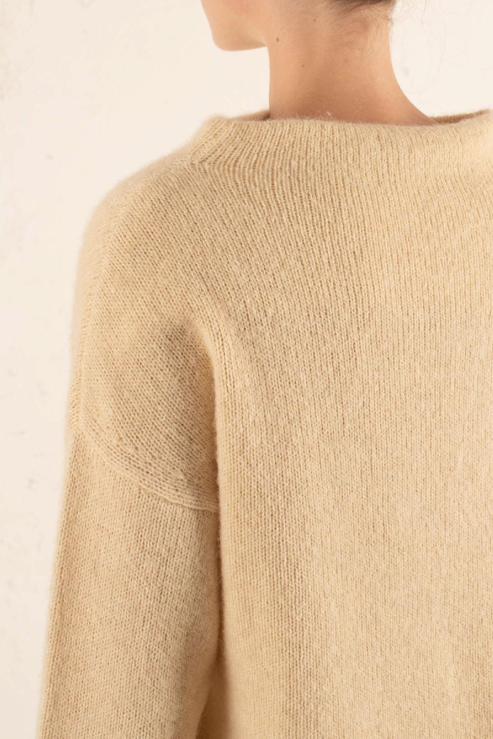 Cortana Nima Jersey Oversize De Alpaca Cachemir Y Seda Marfil