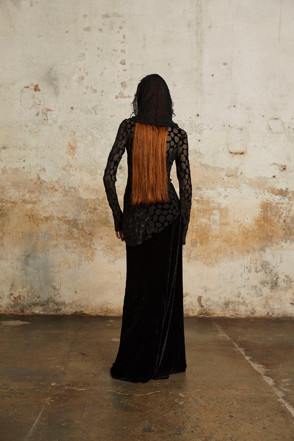 Cortana Onye Cuello De Punto Abierto En Alpaca Seda Y Cachemir Negro