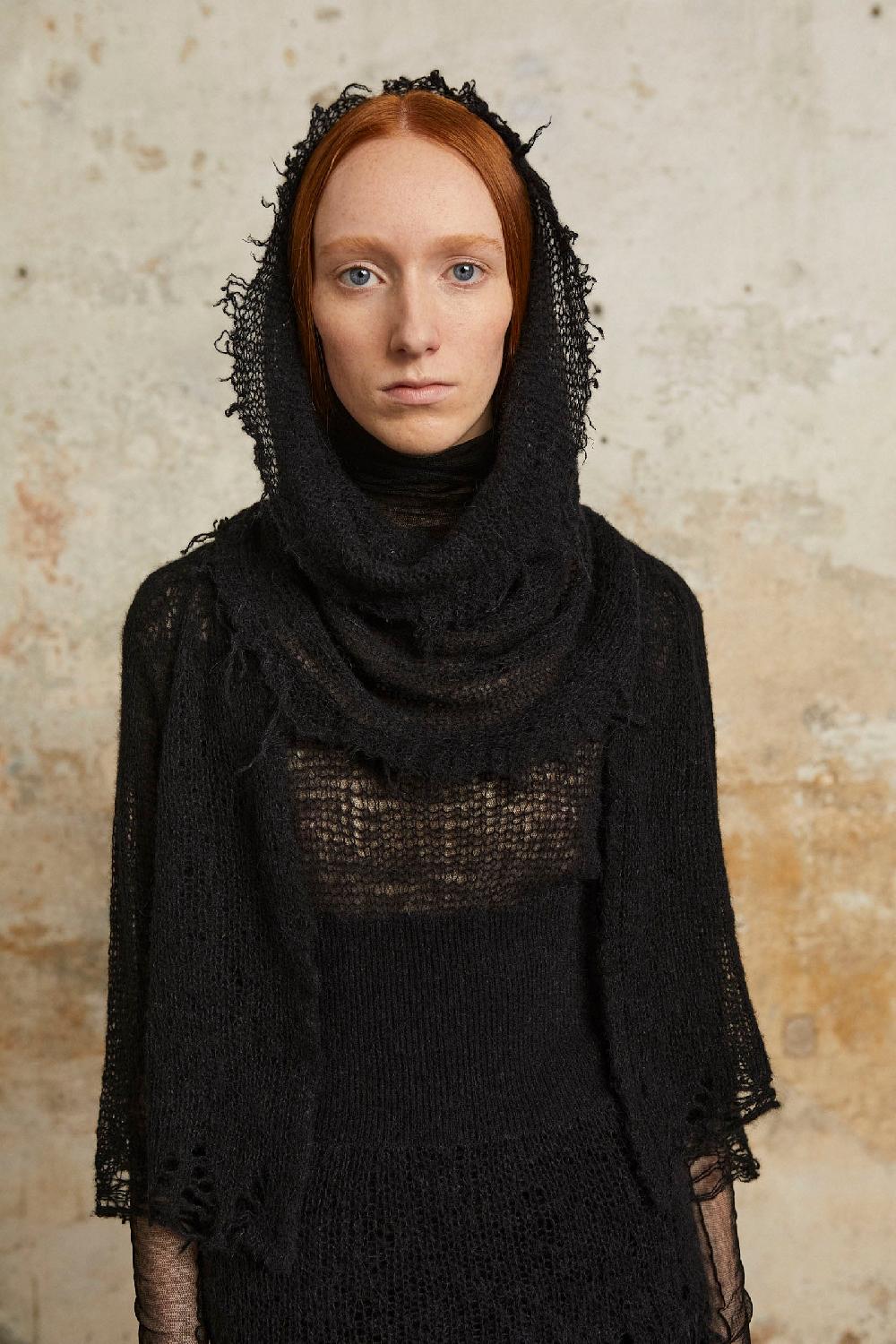 Cortana Onye Cuello De Punto Abierto En Alpaca Seda Y Cachemir Gris