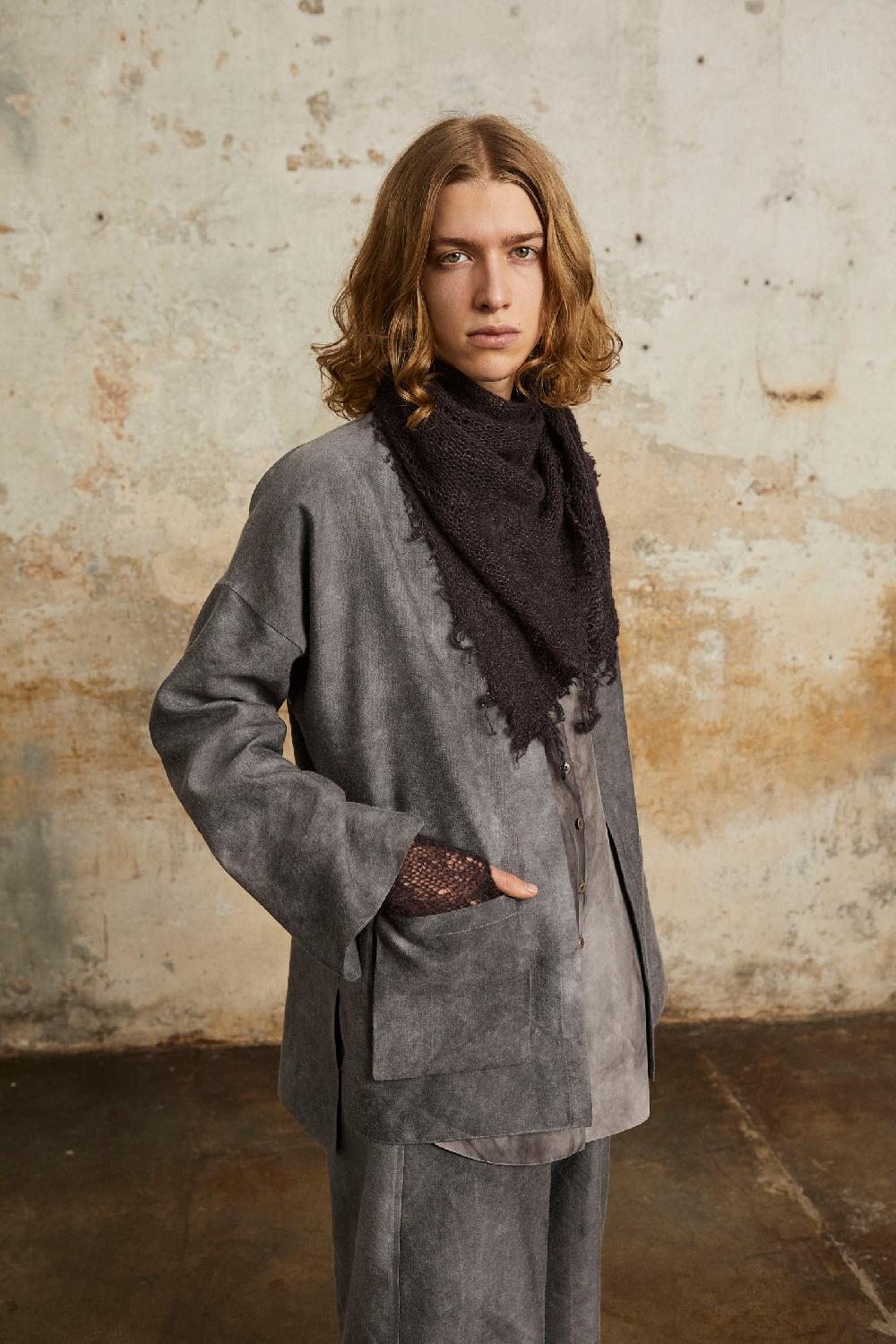 Cortana Onye Manguitos Cortos De Punto Abierto Negro