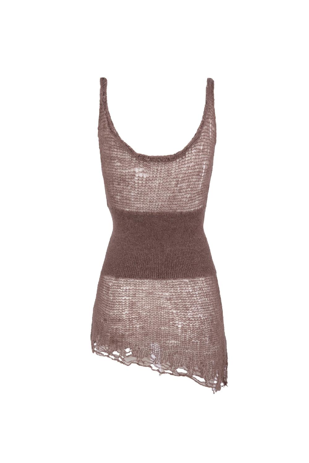 Cortana Onye Top De Punto En Alpaca Seda Y Cachemir Topo