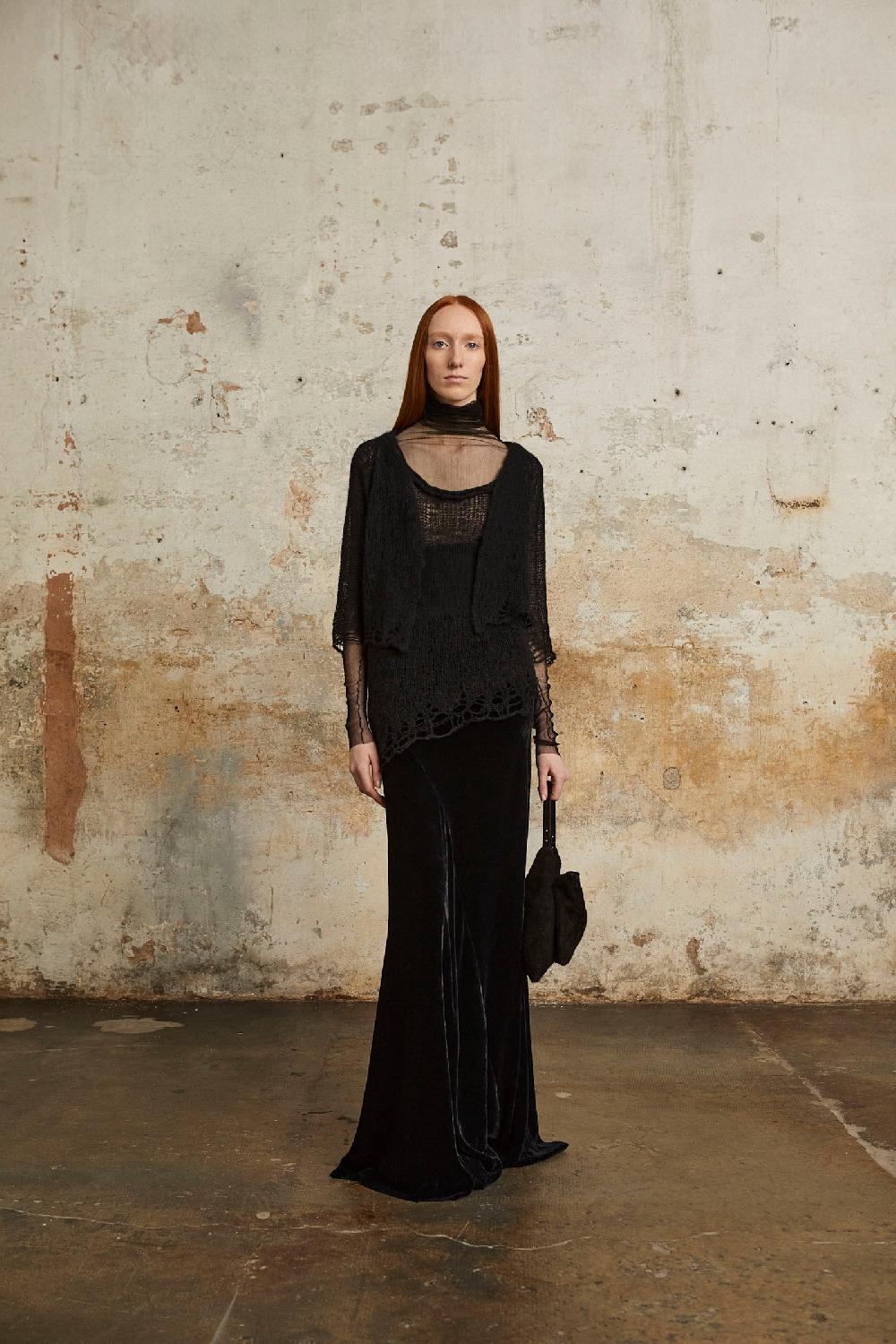 Cortana Onye Top De Punto En Alpaca Seda Y Cachemir Topo