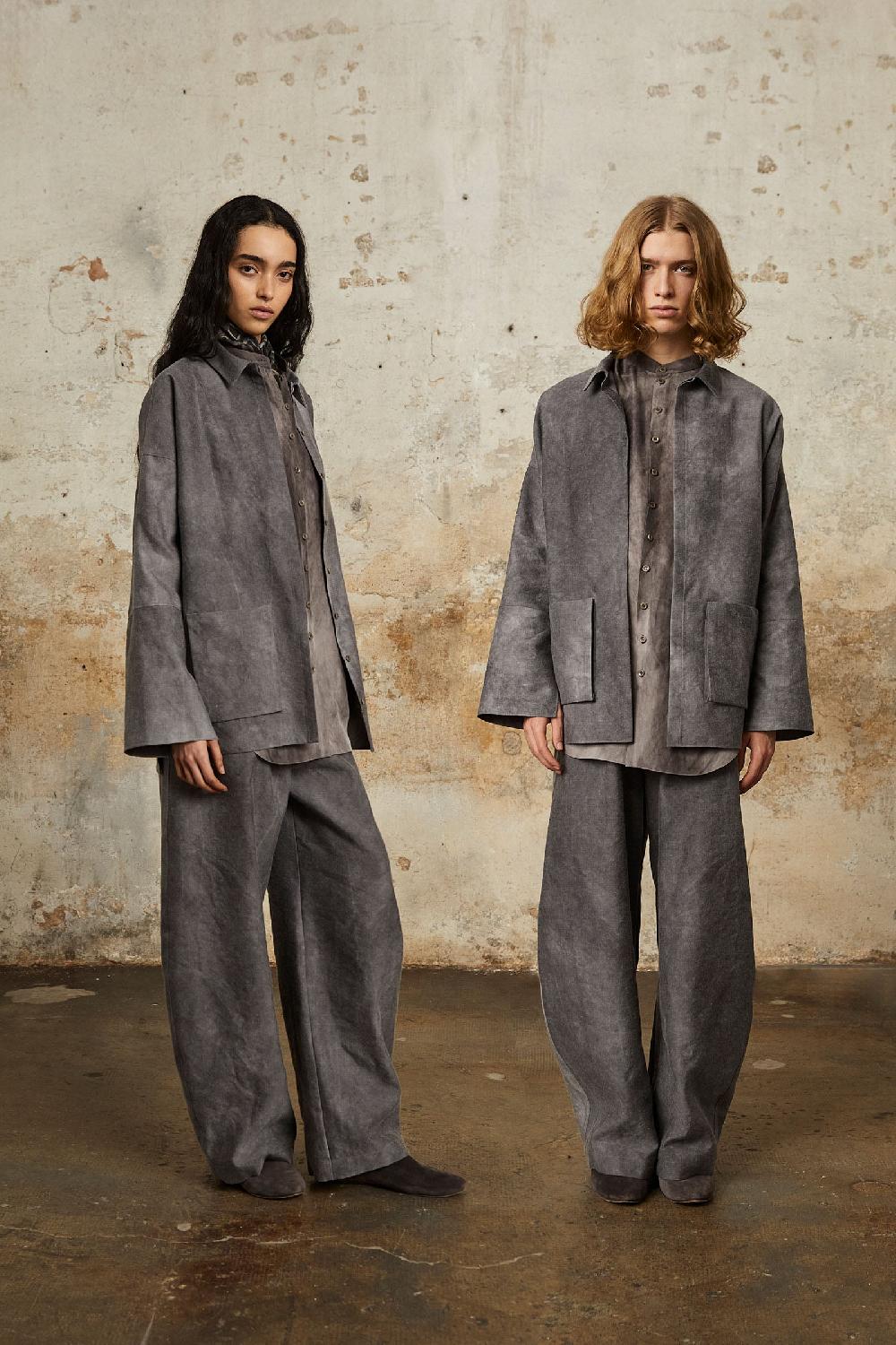 Cortana Rocco Sobrecamisa En Lino Y Lana Virgen Lila Maltinto