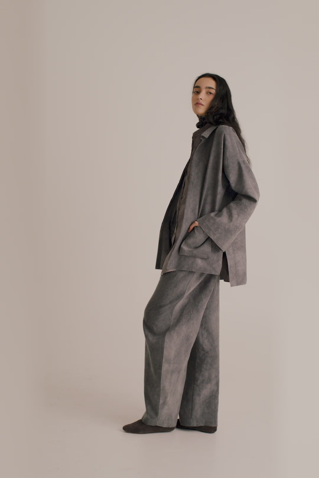 Cortana Rocco Sobrecamisa En Lino Y Lana Virgen Lila Maltinto