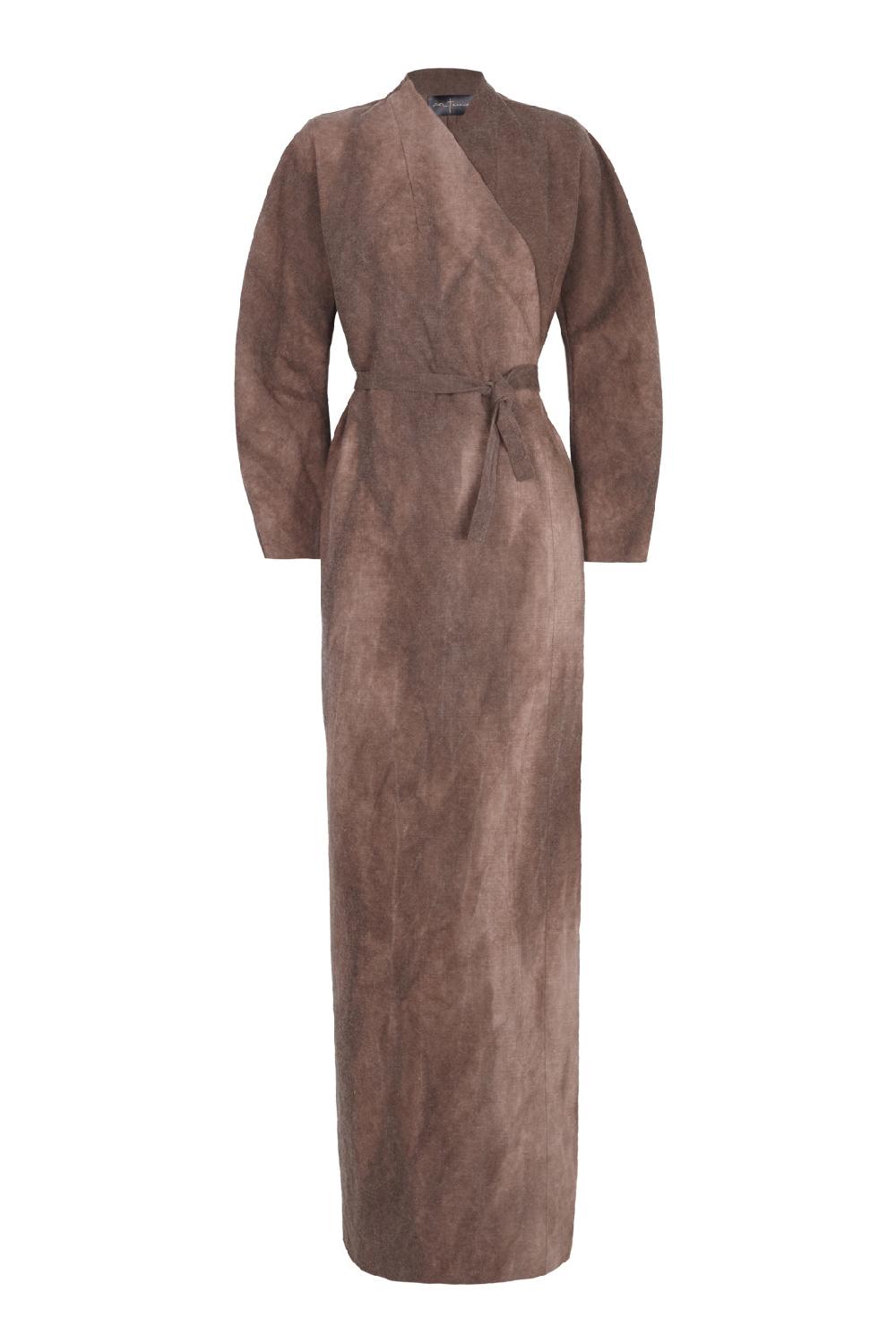 Cortana Rocco vestido en lino y lana virgen fade clay