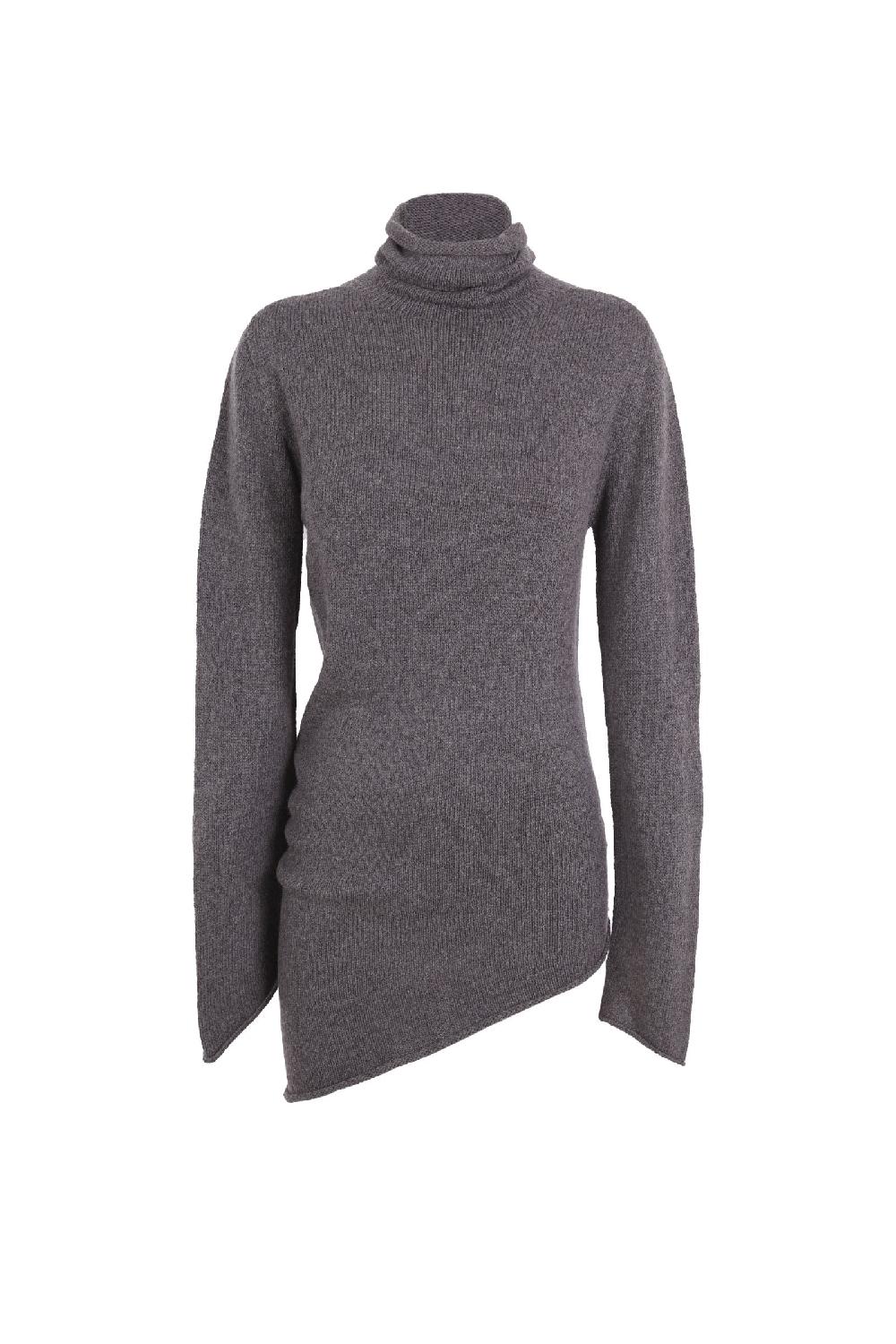 Cortana Snow jersey de cuello alto en lana y cachemir gris melange