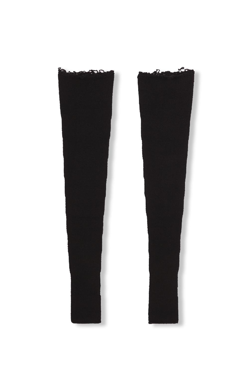 Cortana Snow manguitos largos en lana y cachemir negro