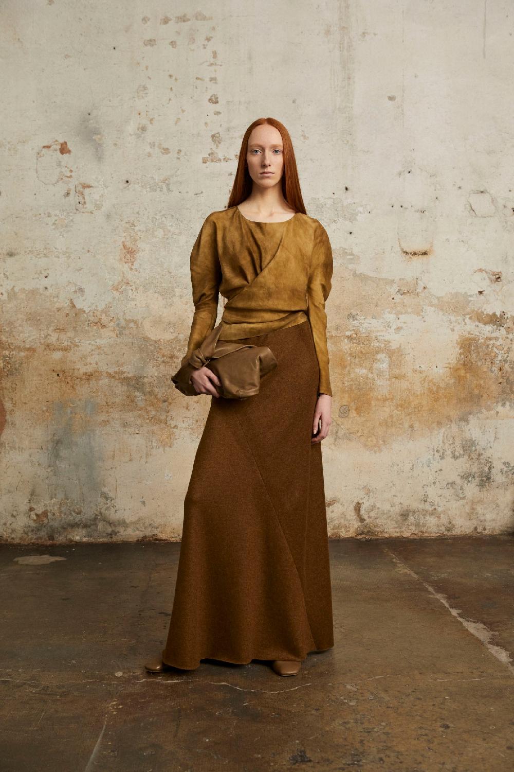 Cortana Sparkle Top De Seda Habotai Bronce Maltinto