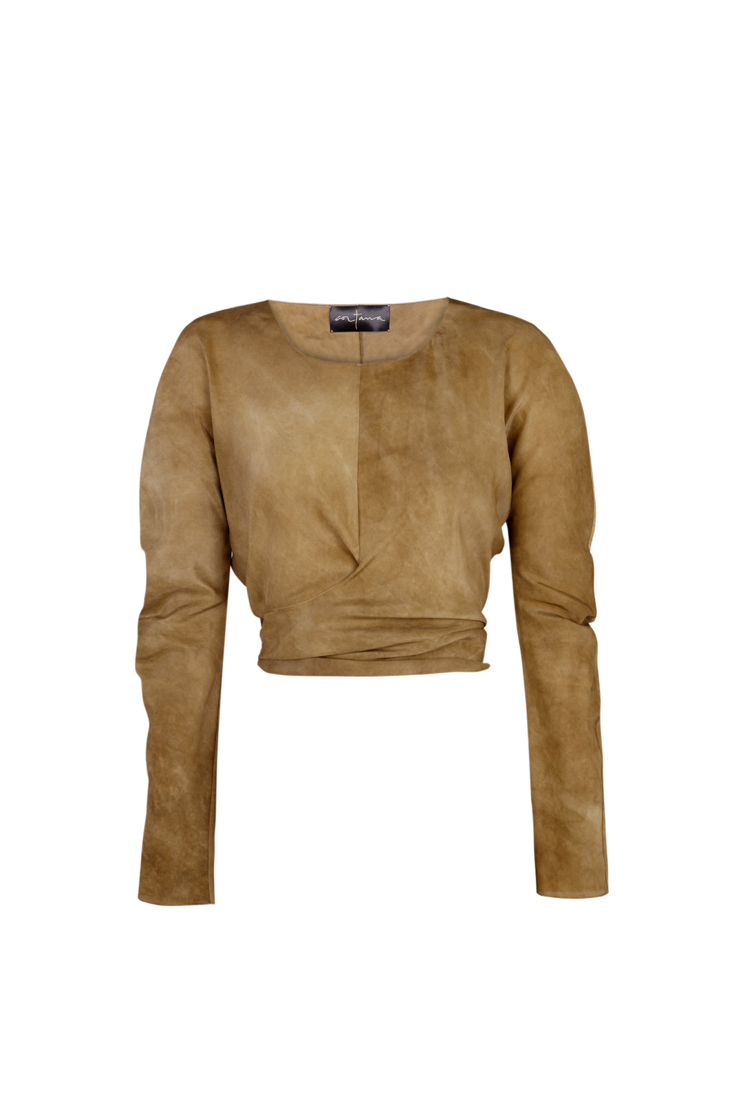 Cortana Sparkle top de seda habotai bronce maltinto