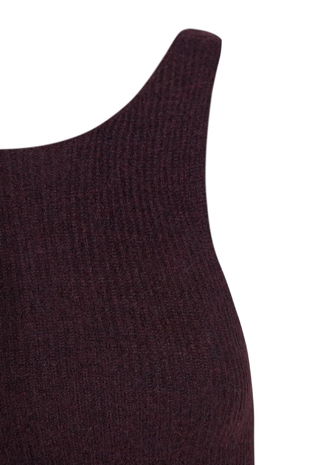 Cortana Zakia Top En Baby Alpaca Lana Y Seda Burdeos