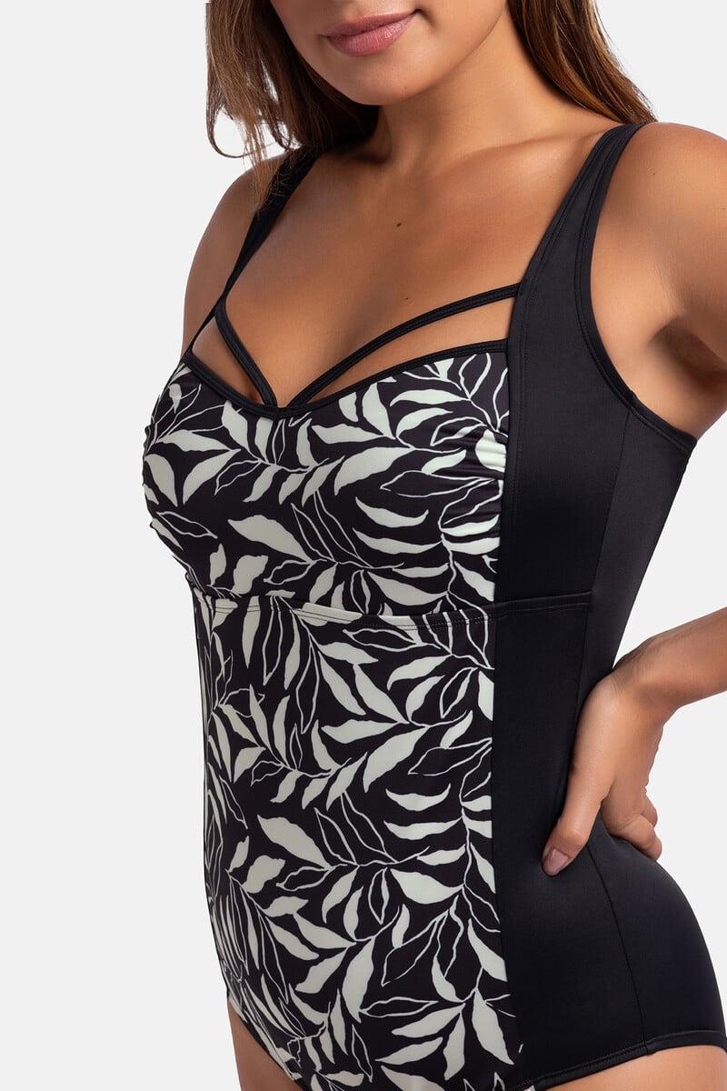 Cortefiel Bañador Con Relleno Sin Aro Estampado Negro