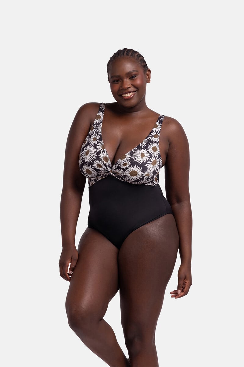 Cortefiel Bañador con relleno sin aro estampado negro