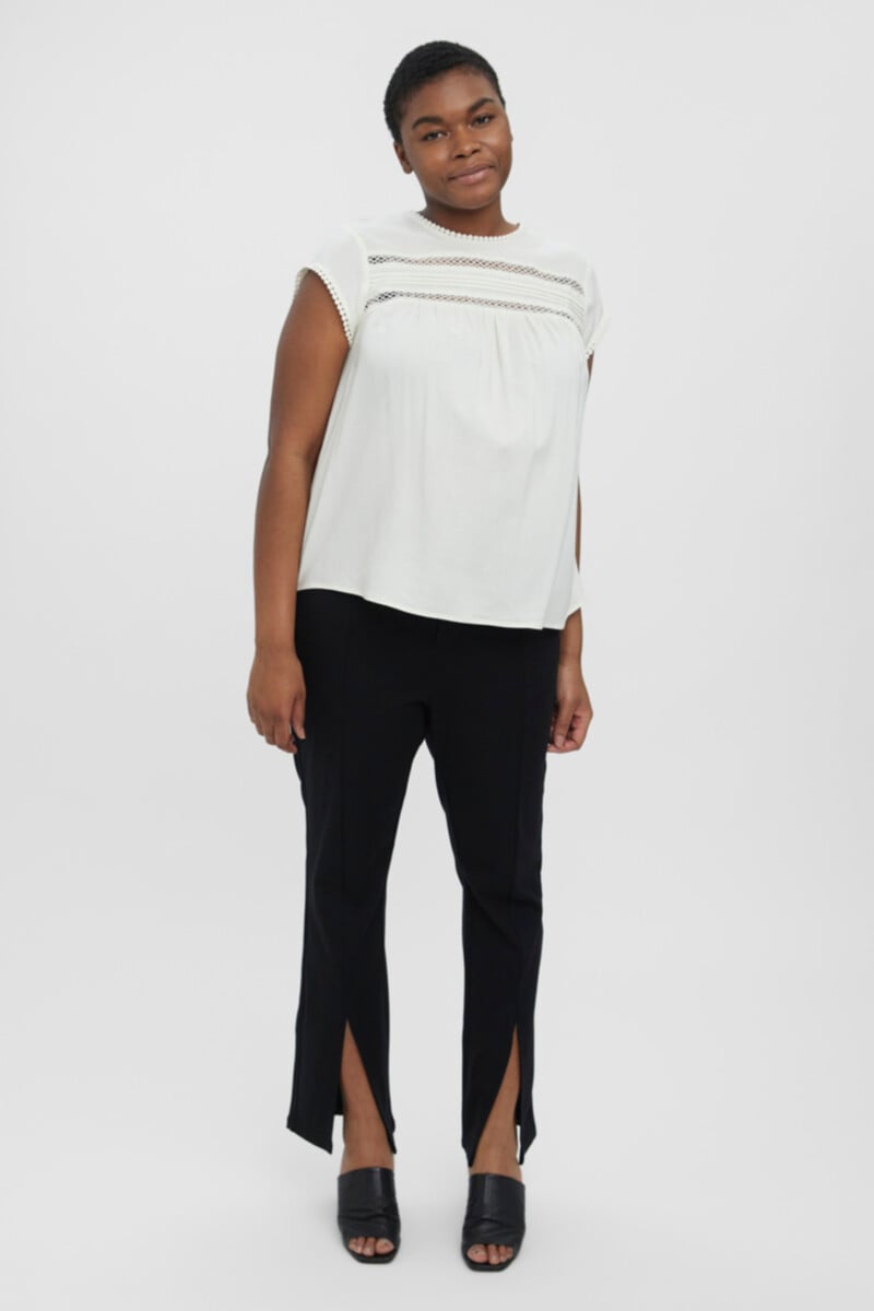 Cortefiel Blusa Fluida De Cuello Redondo Talla Grande