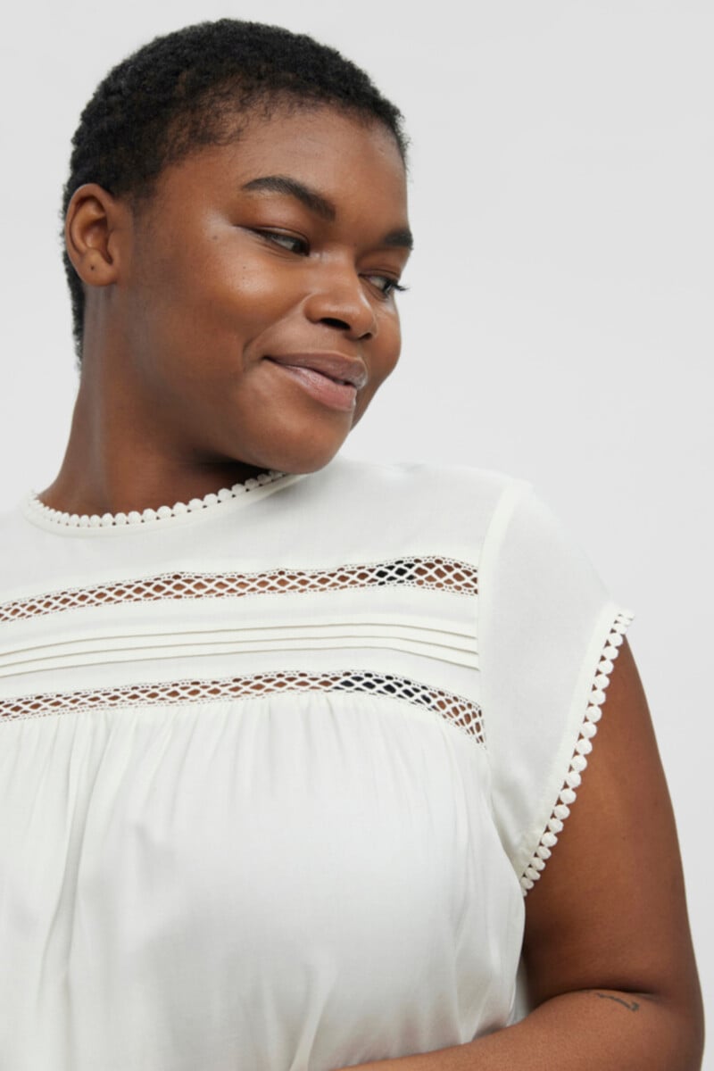 Cortefiel Blusa Fluida De Cuello Redondo Talla Grande