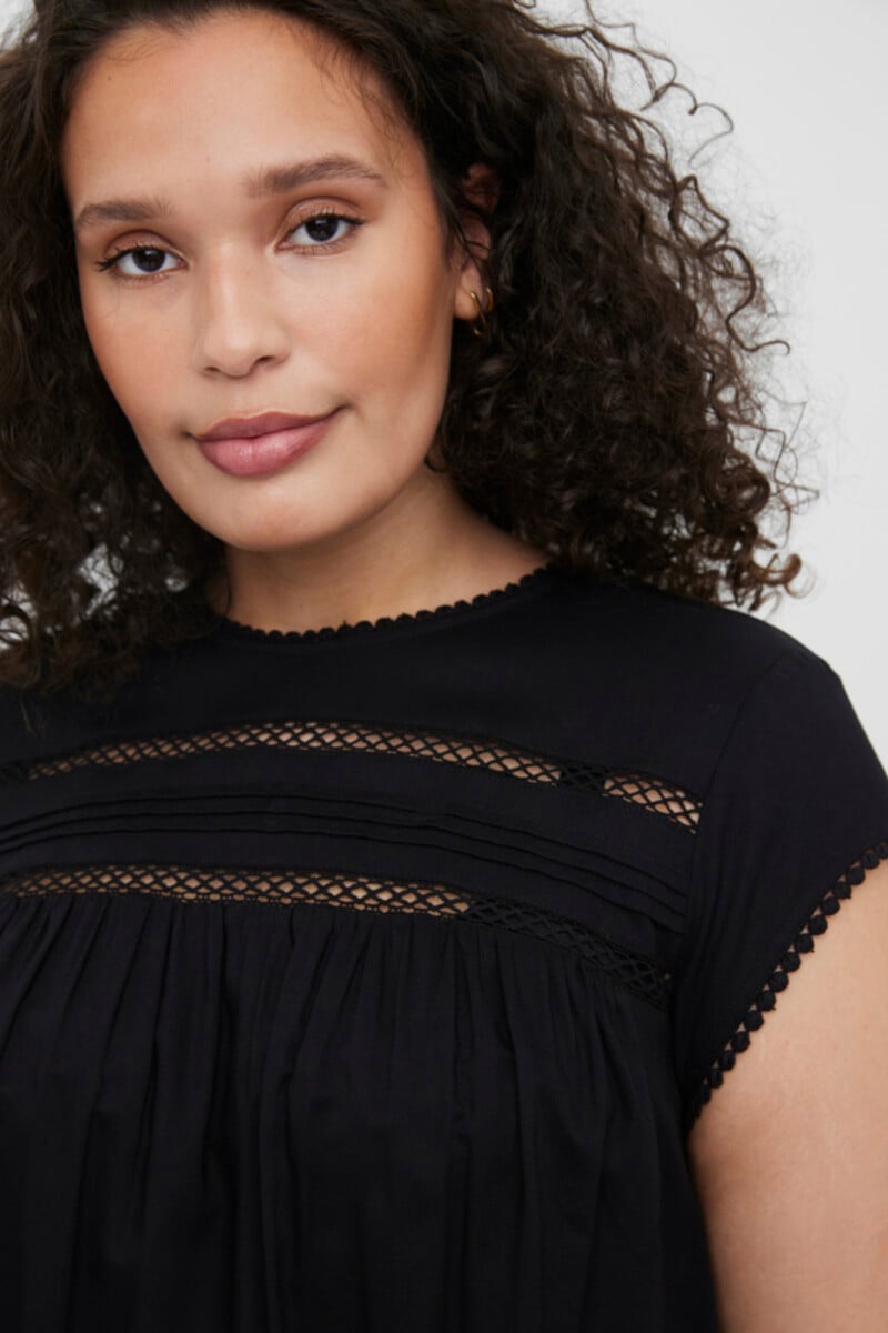 Cortefiel Blusa Fluida De Cuello Redondo Talla Grande