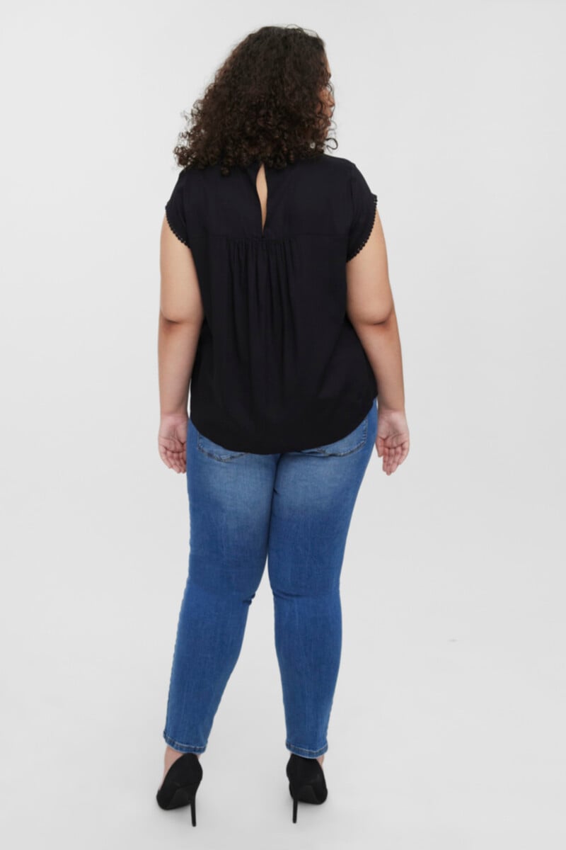 Cortefiel Blusa Fluida De Cuello Redondo Talla Grande