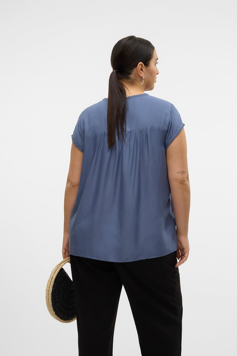 Cortefiel Blusa Fluida De Cuello Redondo Talla Grande