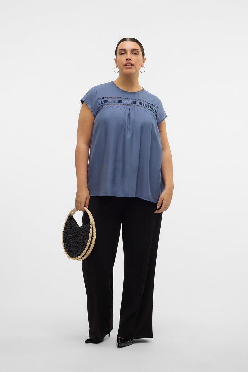 Cortefiel Blusa Fluida De Cuello Redondo Talla Grande