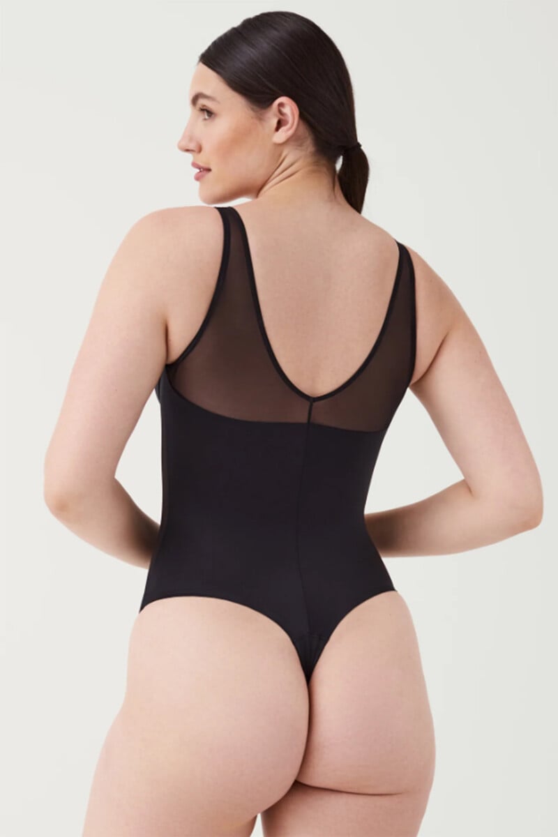 Cortefiel Body Tanga De Compresión Tul Y Satén Shaping Satin