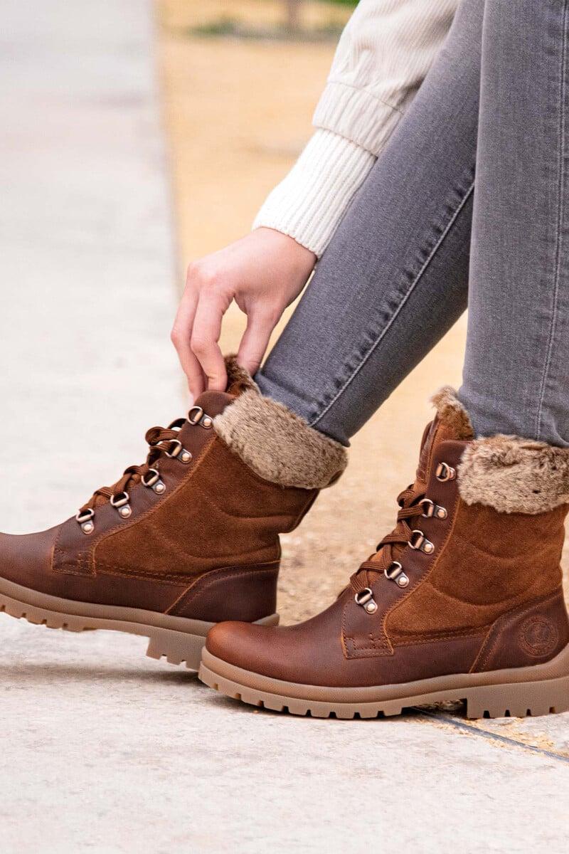 Cortefiel Botas De Piel Con Forro Interior De Pelo Caliente