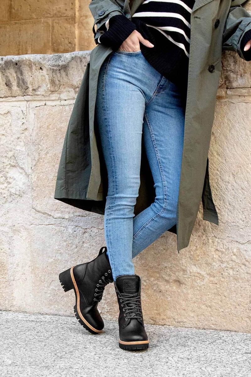 Cortefiel Botas de piel con forro interior de pelo caliente