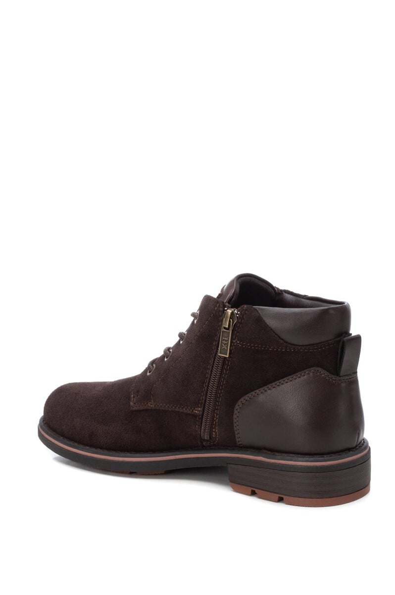 Cortefiel Botin Blucher Vestir Caballero Piel Serraje Con Cordones Y Cremallera