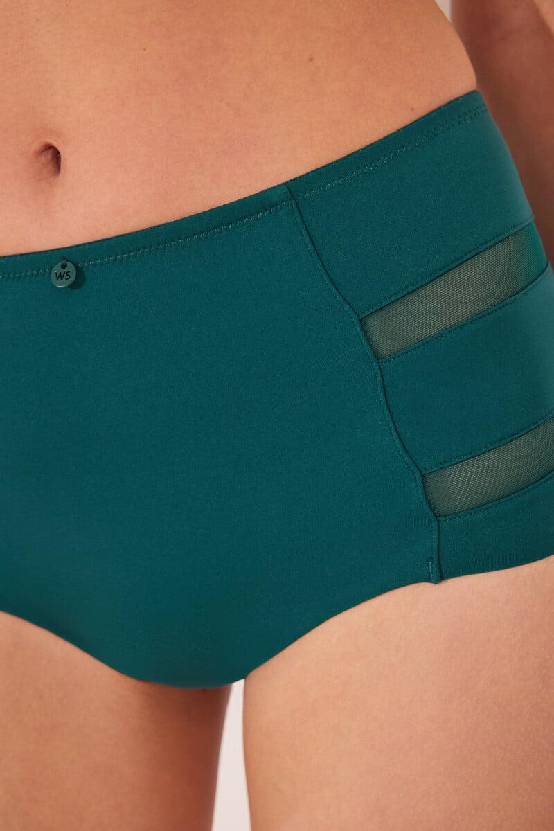Cortefiel Braga Alta Clásica Microfibra Y Tul Verde