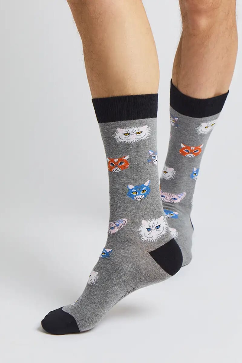 Cortefiel Calcetines Altos Besocks De Algodón Orgánico Color Gris