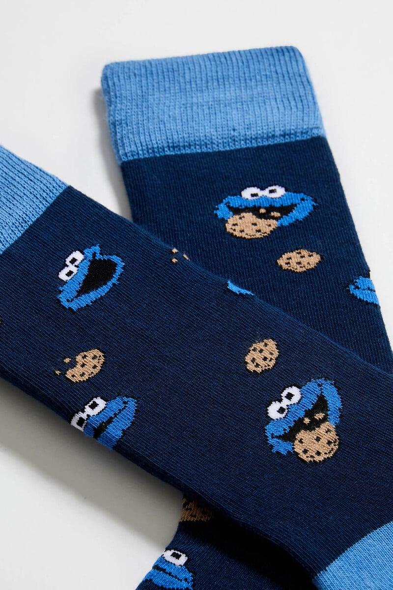Cortefiel Calcetines Altos Besocks De Algodón Orgánico Color Azul Marino