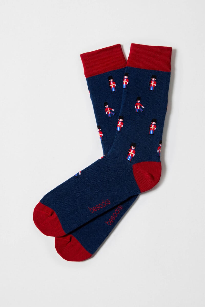 Cortefiel Calcetines altos estampado gatos algodón orgánico